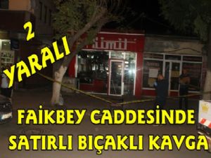 Kars'ta Faikbey Caddesi'nde Satırlı Kavga, 2 Yaralı