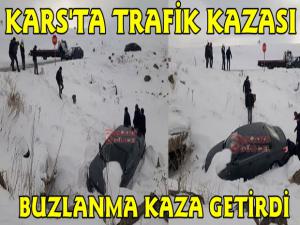 Kars Ardahan Karayolunda Araç Uçtu
