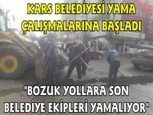 Kars Belediyesinden Yollara Yama Çalışması