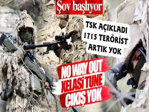 TSK Açıkladı 1715 Terörist Etkisiz Hale Getirildi
