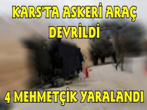 Kars'ta Zırhlı Askeri Araç Devrildi 4 Asker Yaralı