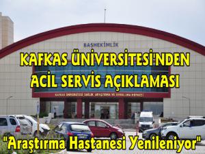 Kafkas Üniversitesi Araştırma Hastanesi Yenileniyor
