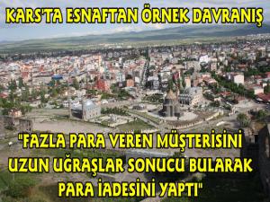 Kars'ta esnaftan örnek davranış