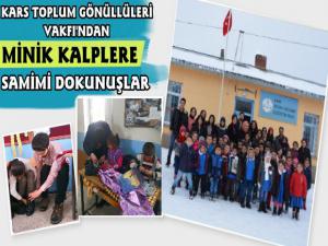 Kars Toplum Gönüllüleri Vakfından Köy Öğrencilerine Kışlık Elbise Desteği