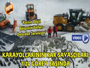 Karayolları 18.'nci Bölge Müdürlüğü Karla Mücadelede Aralıksız Görev Başında
