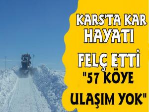 Kars'ta 57 Köy Yolu Ulaşıma Kapadı