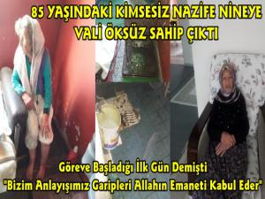 Karsta 85 yaşında ki Nafize Nineye Vali Öksüz El Uzattı