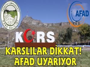 Kars AFAD Vatandaşları Uyardı