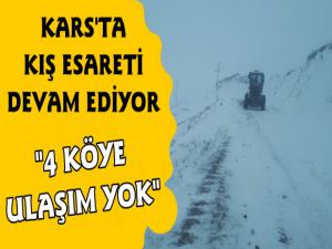 Kars'ta 4 Köy Yolu Ulaşıma Kapandı