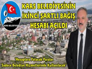 Kars Belediyesinin 2. Şartlı Bağış Hesabı Açıldı