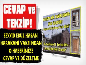 SEYYİD EBUL HASAN HARAKANİ Vakfı'ından Cevap ve Tekzip Metni