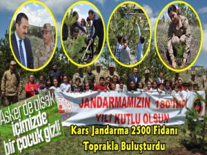Kars'ta Jandarma 2500 Fidanı Toprakla Buluşturdu