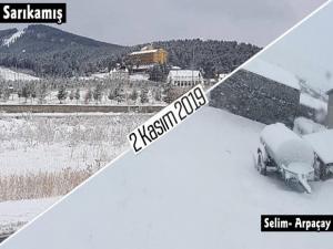 Kars'a Kar Yağışı Kasım Ayıyla Birlikte Geldi