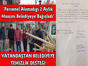Kars Belediyesine Vatandaştan Temizlik Malzemesi Desteği