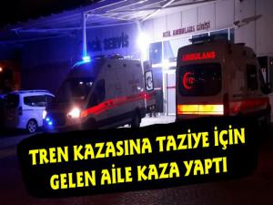 Karsa Tren Kazası Taziyesi İçin Gelen Ailenin Aracı Kaza Yaptı