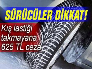 Karsta Kış Lastiği Takmayan Sürücülere 2 Bin 500 Tl Ceza Yazıldı