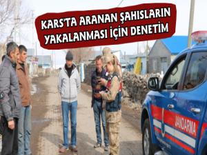 Kars'ta Aranan Şahıslara Yönelik Jandarma Denetimi
