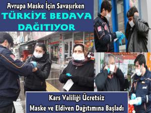 Kars Valiliği Ücretsiz Maske ve Eldiven Dağıtımına Başladı