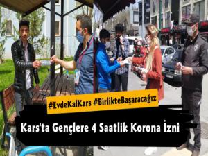 Kars'ta 20 Yaş Altı Gençlere Dört Saatlik Korona İzni