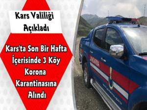 Kars'ta Son Bir Haftada 3.'üncü Köy Karantina Altına Alındı