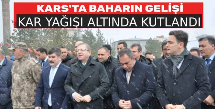 Kars'ta Baharın Gelişi Kar Yağışı Altında Kutlandı