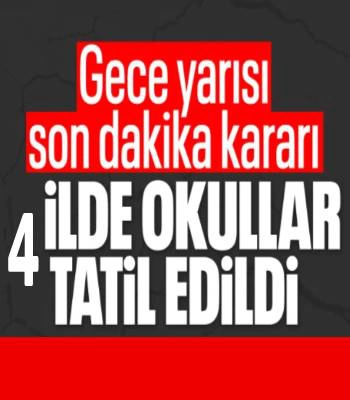 Tekirdağ, Yalova ve Kocaeli'de okullar tatil edildi