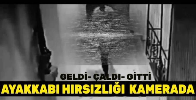 Kars'ta Ayakkabı Hırsızı Kameraya Yakalandı