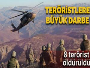 Bölgede PKK'ya Büyük Darbe 8 Terörist Etkisiz Hale Getirildi