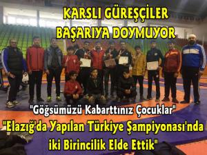 Kars'a Güreş Şampiyonasında İki Birincilik
