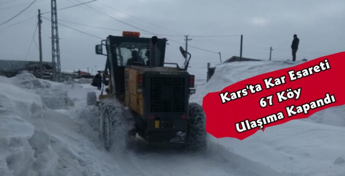 Kars'ta Kış Şiddetiyle Devam Ediyor 67 Köye Ulaşım Sağlanamıyor