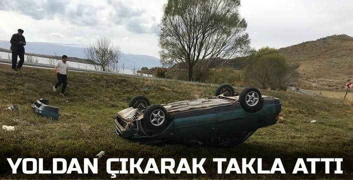 Arpaçay’da Yoldan Çıkan Otomobil Takla Attı