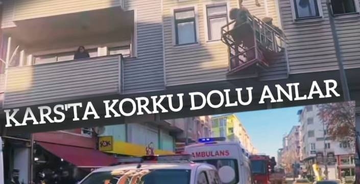Kars'ta 6 Katlı Binada Yangın: 3 Kişi Hastaneye Kaldırıldı