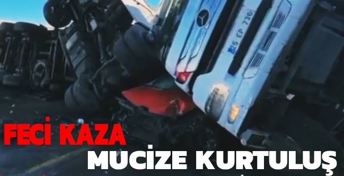 Ardahan’da Buzlanma Dehşeti: İki TIR Arasında Sıkışan Otomobilden Mucize Kurtuluş