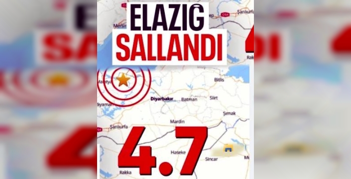 Elazığ’da 4.7 Büyüklüğünde Deprem