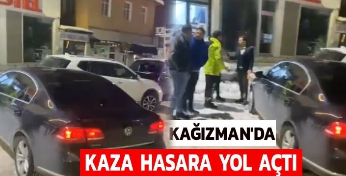 Kağızman’da Maddi Hasarlı Trafik Kazası
