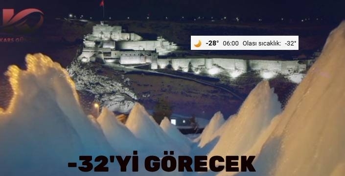 Kars’ta Ayaz Geceyi Resmetti: Termometreler -32’yi Gösterecek
