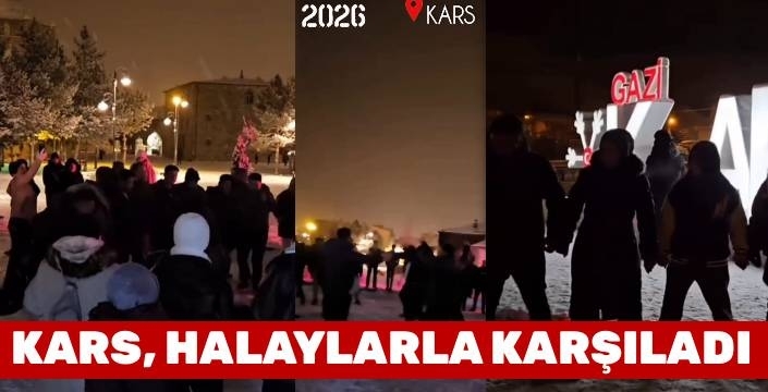 Kars’ta Yeni Yıl Coşkusu Kar Altında Halaylarla Yaşandı