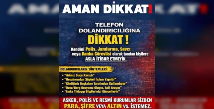 Kars Jandarma'dan Uyarı: Dikkat!