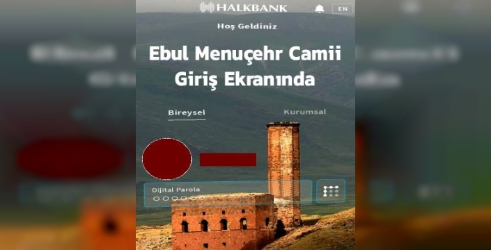 Halkbank Mobil Uygulamasında Kars Sürprizi: Ebul Menuçehr Camii Giriş Ekranında