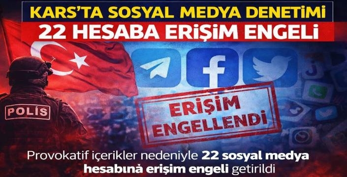 Kars’ta Sosyal Medya Denetimi: 22 Hesaba Erişim Engeli