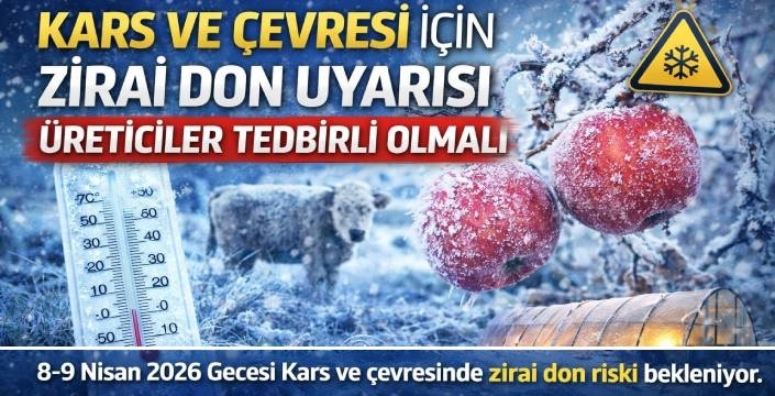Kars ve Çevresi İçin Zirai Don Uyarısı: Üreticiler Tedbirli Olmalı
