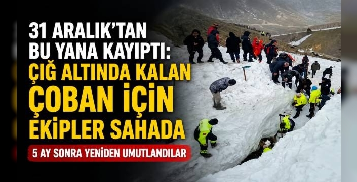 31 Aralık’tan Bu Yana Kayıptı: Çığ Altında Kalan Çoban İçin Arama Çalışmaları Yeniden Başladı