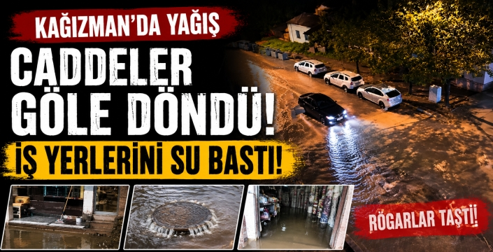 Kağızman Yağmura Teslim Oldu: İş Yerlerini Su Bastı, Vatandaşlar Çözüm Bekliyor
