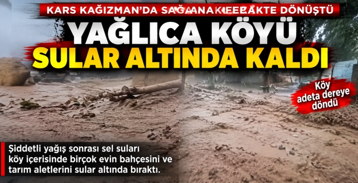 Kağızman’da Sağanak Sonrası Sel: Yağlıca Köyü Sular Altında Kaldı