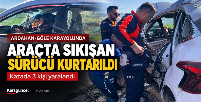 Araçta Sıkışan Sürücü Kurtarıldı: Kazada 3 Yaralı