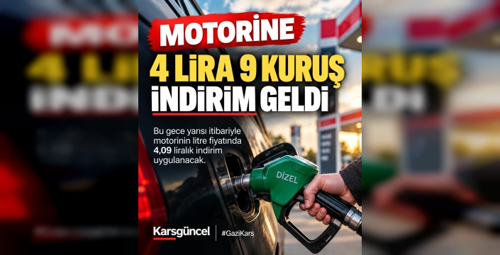 Motorine 4 Lira 9 Kuruş İndirim