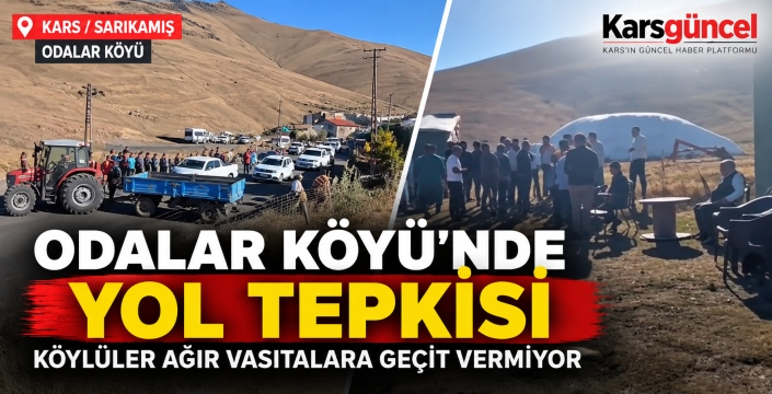 Odalar Köyü’nde Yol Tepkisi: Köylüler Ağır Araçların Geçişini Engelledi