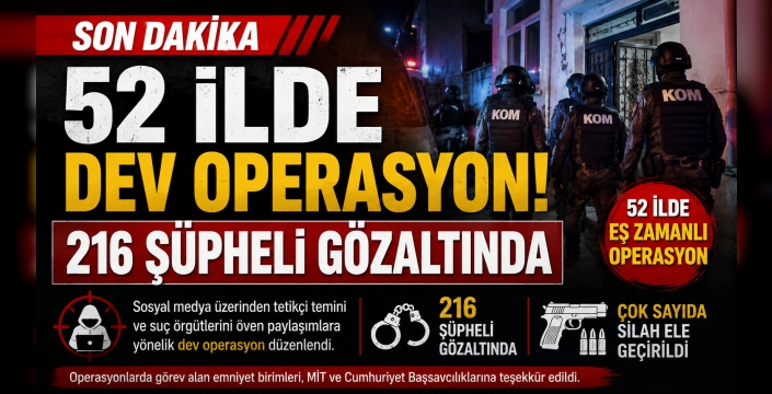 52 İlde Dev Operasyon: Sosyal Medyada Tetikçi Arayanlara Ağır Darbe!