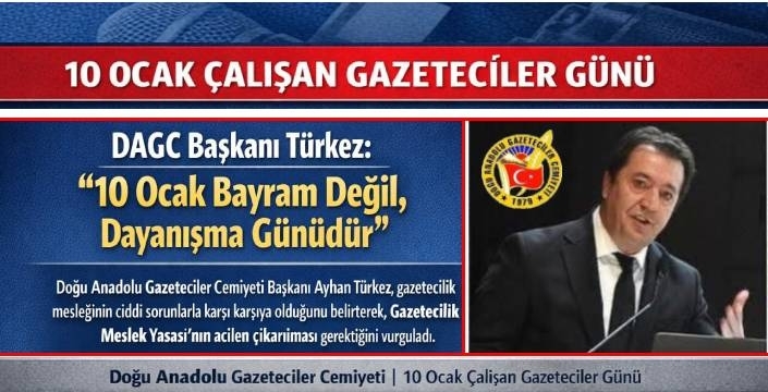 DAGC Başkanı Türkez'den 10 Ocak Mesajı
