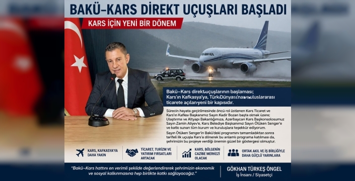Gökhan Türkeş Öngel: “Bakü–Kars Hattı Kars’ın Geleceğine Yapılmış Stratejik Bir Yatırımdır”